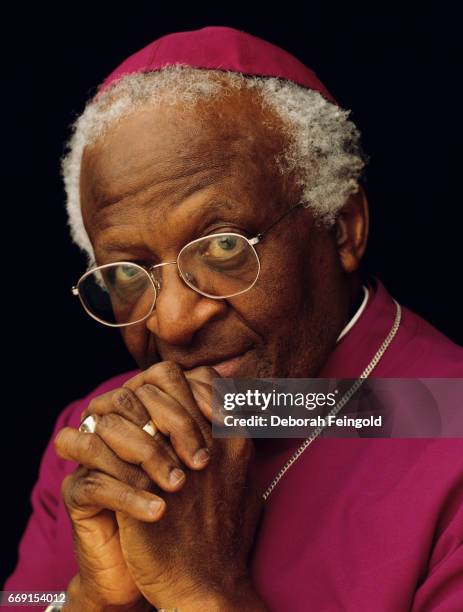 Deborah Feingold/Corbis via Getty Images) BALTIMORE South African social rights activist, author and archbishop Desmond Tutu poses for a portrait in...