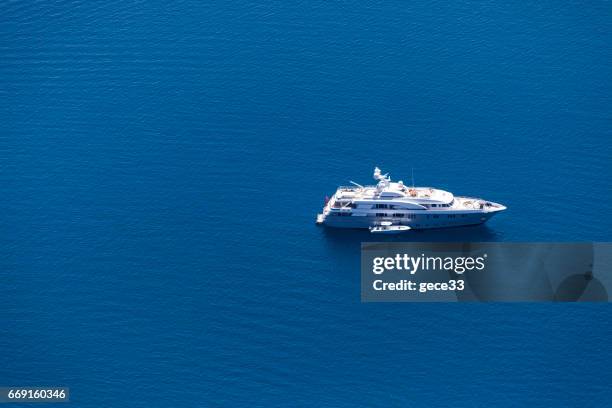 aerial view of luxury motoryacht - super yacht stock pictures, royalty-free photos & images