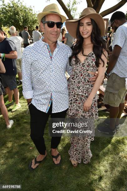 Chairman and CEO of Republic Records Monte Lipman and singer Sofia Carson attend The Hyde Away, hosted by Republic Records & SBE, presented by Hudson...
