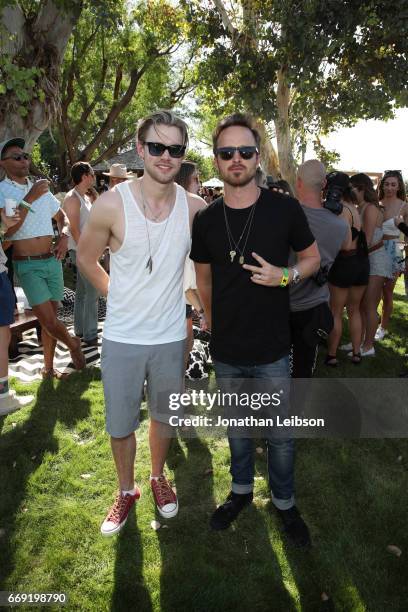 Actors Chord Overstreet and Aaron Paul attend The Hyde Away, hosted by Republic Records & SBE, presented by Hudson and bareMinerals during Coachella...