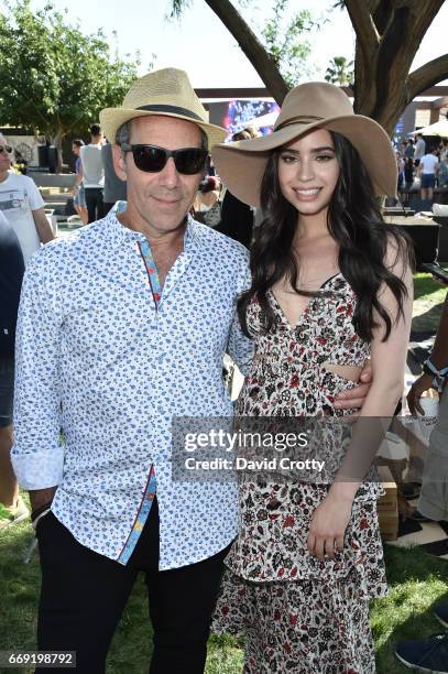 Chairman and CEO of Republic Records Monte Lipman and singer Sofia Carson attend The Hyde Away, hosted by Republic Records & SBE, presented by Hudson...