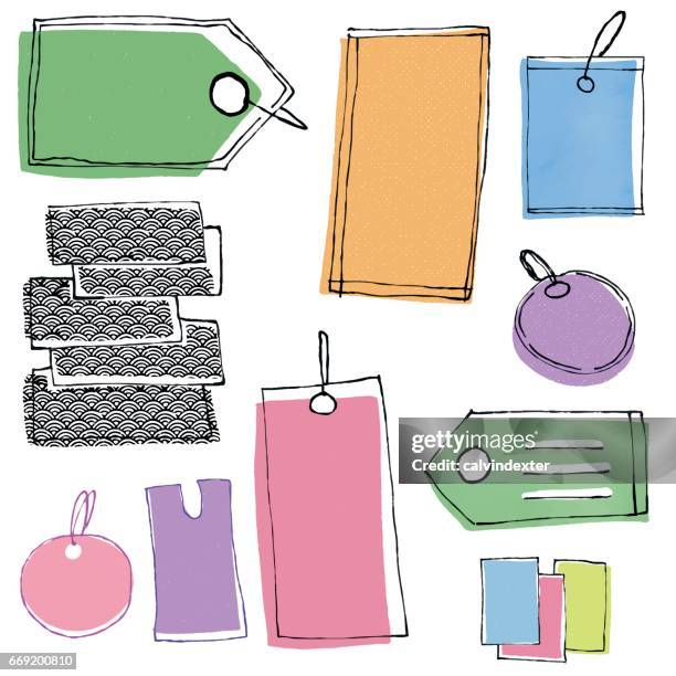 stockvector_1290 hand drawn price tags and labels - sticking stock illustrations