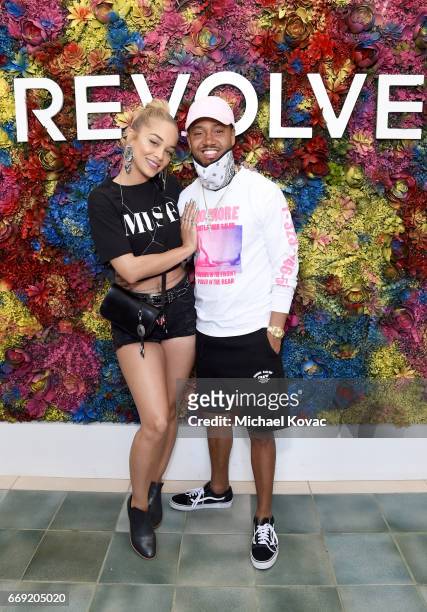 Actors Jasmine Sanders and Terrence J attend the #REVOLVEfestival at Coachella with Moet & Chandon on April 16, 2017 in La Quinta, CA Merv Griffin...