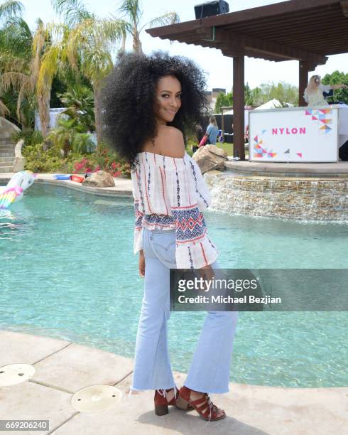 Kat Graham attends The Happiest of Hours at the NYLON Estate on April 16, 2017 in Bermuda Dunes, California.