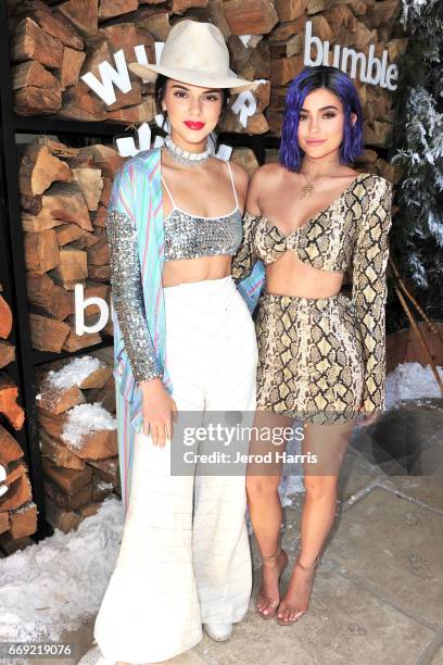 Kendall Jenner and Kylie Jenner attend Winter Bumbleland - Day 1 on April 15, 2017 in Rancho Mirage, California.