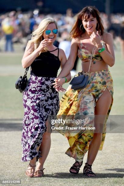 Festivalgoers attend day 3 of the 2017 Coachella Valley Music & Arts Festival Weekend 1 at the Empire Polo Club on April 16, 2017 in Indio,...