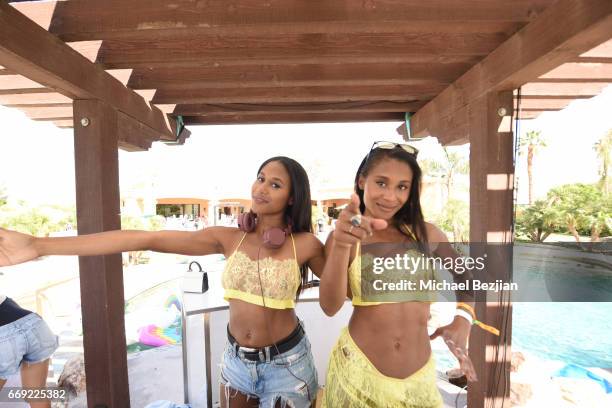 Dren and Angel DJ at NYLON's The Happiest of Hours at the NYLON Estate on April 16, 2017 in Bermuda Dunes, California.