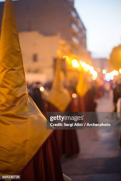 maritime holy week procession in valencia, sacred burial. - sergi albir imagens e fotografias de stock