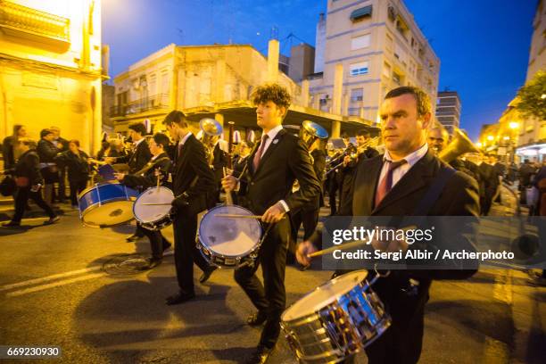 maritime holy week procession in valencia, sacred burial. - sergi albir imagens e fotografias de stock