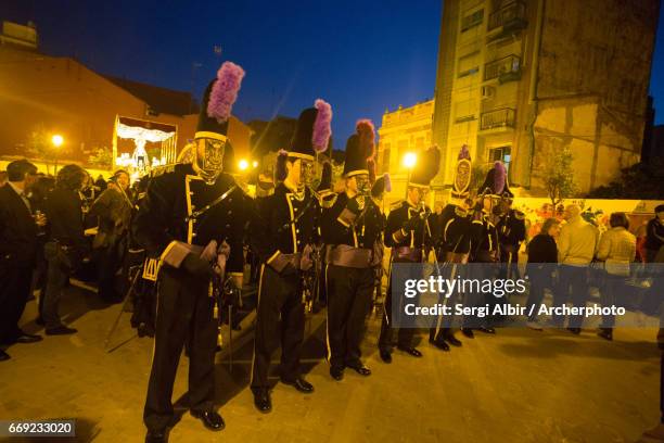 maritime holy week procession in valencia, sacred burial. - sergi albir stock pictures, royalty-free photos & images