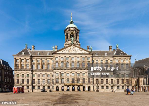 the royal palace in amsterdam, netherlands - amsterdam royal palace stock pictures, royalty-free photos & images