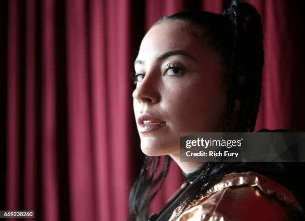 Singer Bishop Briggs poses for a portrait during day 3 of the Coachella Valley Music & Arts Festival at the Empire Polo Club on April 16, 2017 in...