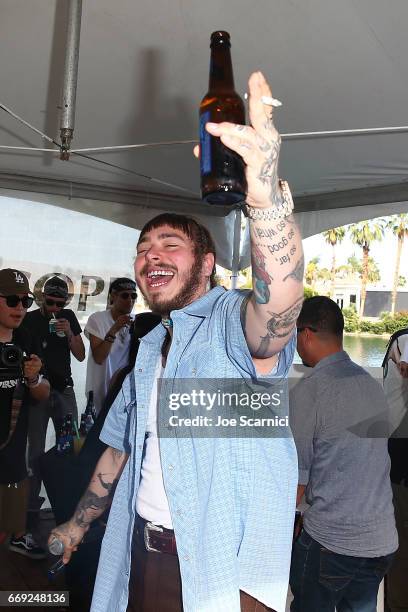 Post Malone performs at the KALEIDOSCOPE: REFRESH presented by Cannabinoid Water on April 16, 2017 in La Quinta, California.