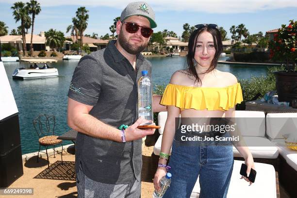 Founder and CEO of Cannabinoid Water Jordan Schlosser and Noah Cyrus attend the KALEIDOSCOPE: REFRESH presented by Cannabinoid Water on April 16,...