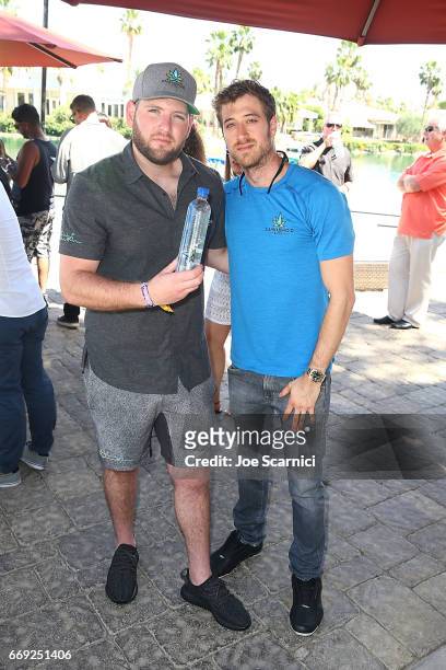 Founder and CEO of Cannabinoid Water Jordan Schlosser and Brody DeBrino attend the KALEIDOSCOPE: REFRESH presented by Cannabinoid Water on April 16,...
