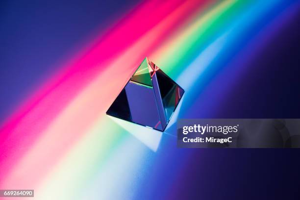 pyramid prism and spectrum concept - prism light stock-fotos und bilder