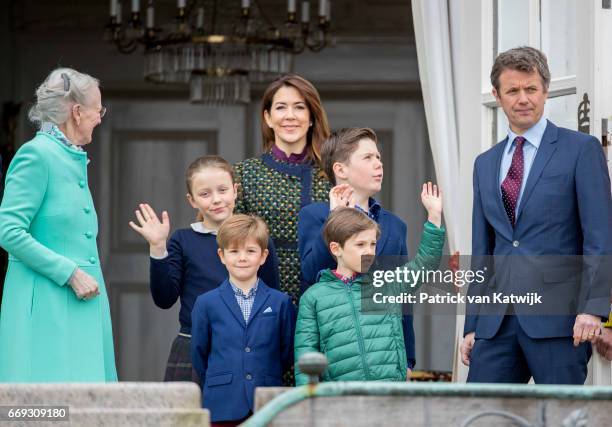 Queen Margrethe, Crown Prince Frederik, Crown Princess Mary, Prince Christian, Princess Isabella, Prince Vincent and Prince Henrik of Denmark attend...