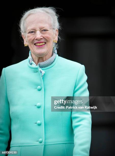 Queen Margrethe of Denmark attends her 77th birthday celebrations at Marselisborg Palace on April 16, 2017 in Aarhus, Denmark.