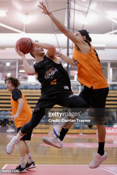Jack Barry drives to the basket during the NBL Combine 2017/18 at Melbourne Sports and Aquatic Centre on April 17, 2017 in Melbourne, Australia.