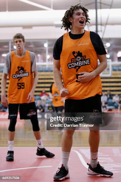 Mitchell Newton reacts after missing a shot during the NBL Combine 2017/18 at Melbourne Sports and Aquatic Centre on April 17, 2017 in Melbourne,...