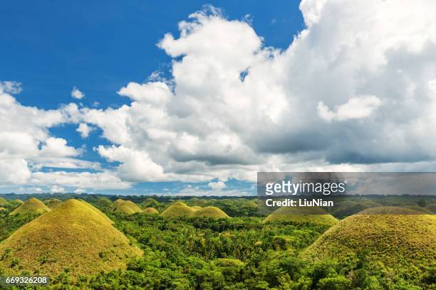 chocolate hills, bohol, philippines. - bohol philippines stock pictures, royalty-free photos & images