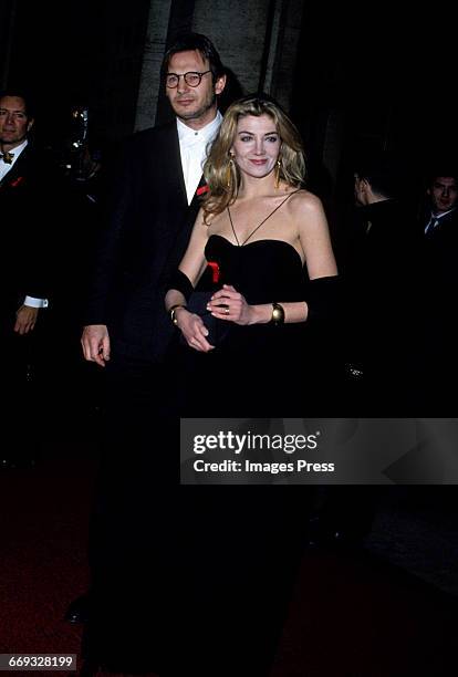 Liam Neeson and Natasha Richardson attend the 12th Annual Council of Fashion Designers of America Awards at Lincoln Center circa 1993 in New York...