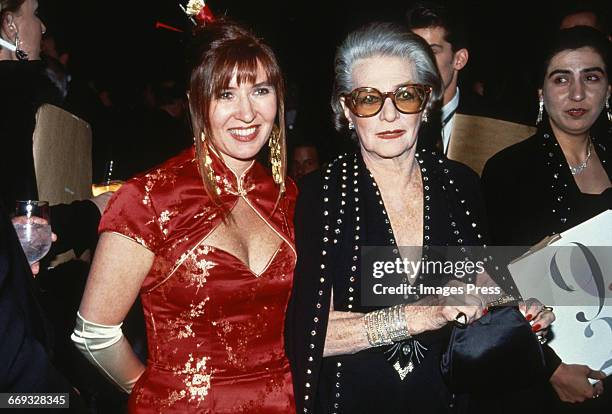 Nicole Miller and Pauline Trigere attend the 12th Annual Council of Fashion Designers of America Awards at Lincoln Center circa 1993 in New York City.