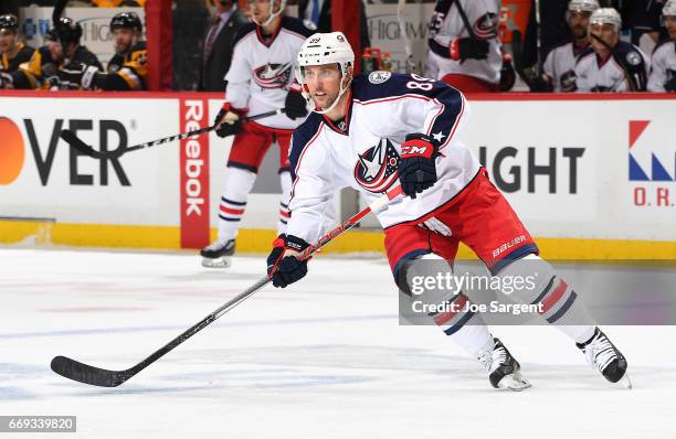 Sam Gagner of the Columbus Blue Jackets skates against the Pittsburgh Penguins in Game Two of the Eastern Conference First Round during the 2017 NHL...