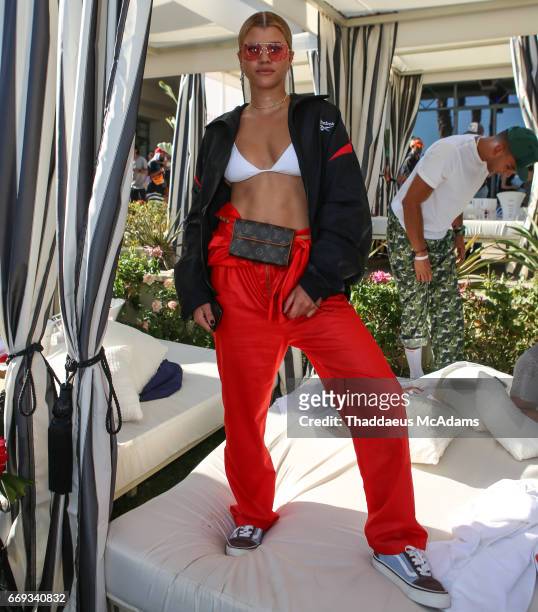 Sophia Richie attends the REVOLVE Desert House during Coachella on April 16, 2017 in Palm Springs, California. On April 16, 2017 in Palm Springs,...