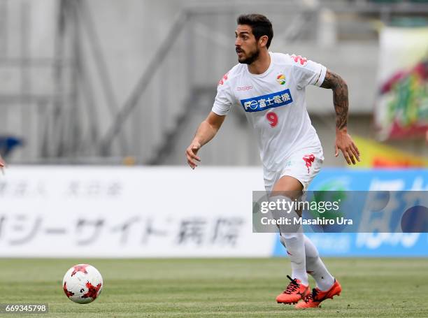 Joaquin Larrivey of JEF United Chiba in action during the J.League J2 match between Renofa Yamaguchi and JEF United Chiba at Ishin Memorial Stadium...