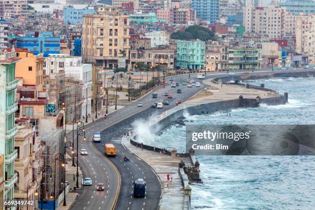 el malecon, havana, cuba - havana stock pictures, royalty-free photos & images