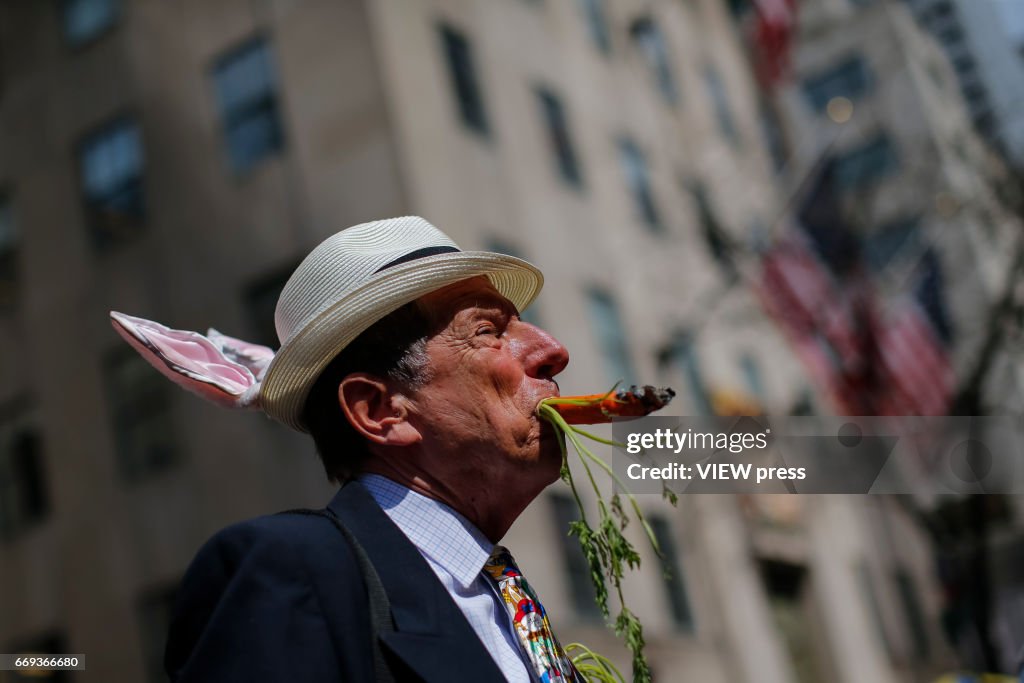 People attend the Annual Easter parade in New York