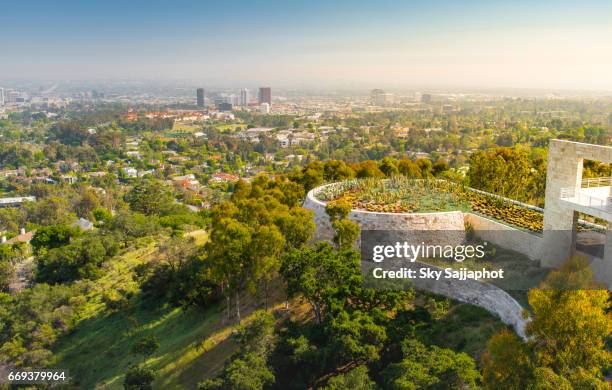 botanical garden in los angeles with city view , usa - los angeles county museum stock pictures, royalty-free photos & images