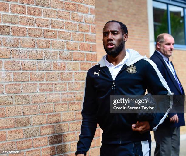 Vurnon Anita of Newcastle United arrives at Portman Road prior to kick off of the Sky Bet Championship Match between Ipswich Town and Newcastle...