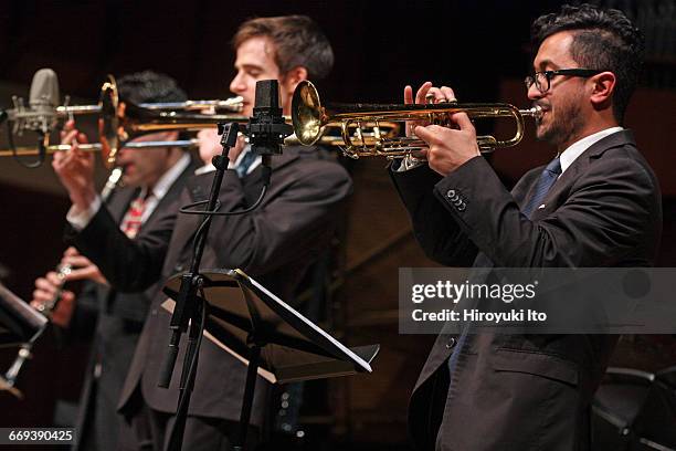 Juilliard Jazz Artist Diploma Ensemble performing in "The Early Maters of Jazz: Buddy Bolden, Sidney Bechet, and Louis Armstrong" at Paul Hall on...