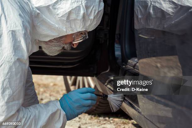 forensic science - dusting for fingerprints stock pictures, royalty-free photos & images