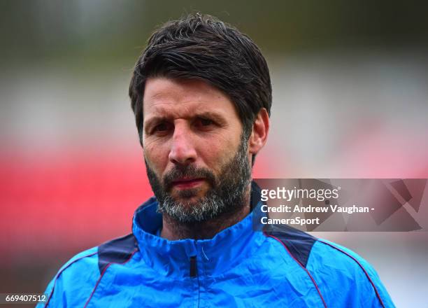 Lincoln City manager Danny Cowley during the pre-match warm-up prior to the Vanarama National League match between Gateshead and Lincoln City at on...