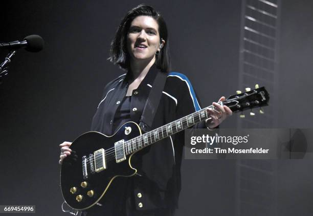 Romy Madley Croft of The xx performs in support of the band's "I See You" release at Bill Graham Civic Auditorium on April 16, 2017 in San Francisco,...