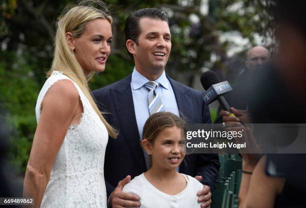Vanessa Trump, Donald Trump, Jr., and daughter Kai attend the 139th White House Easter Egg Roll at The White House on April 17, 2017 in Washington,...