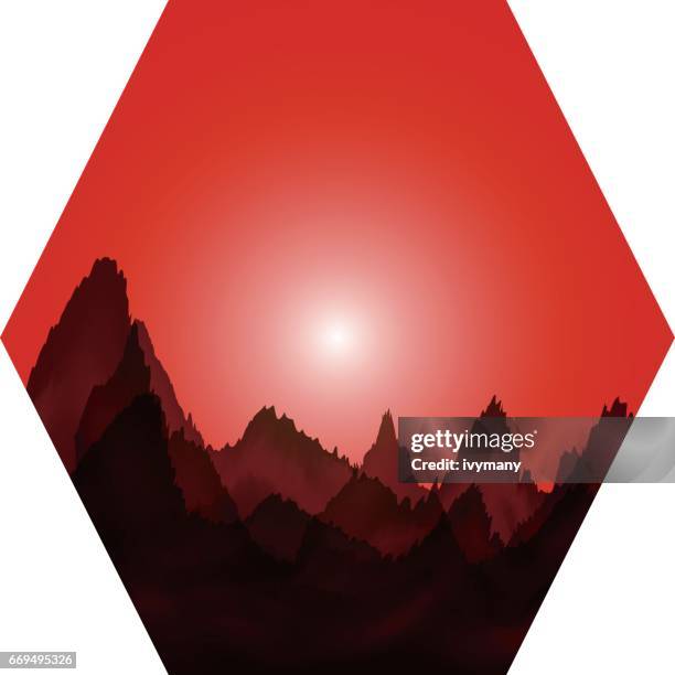 watercolor mountain landscape background - table cloth texture stock illustrations