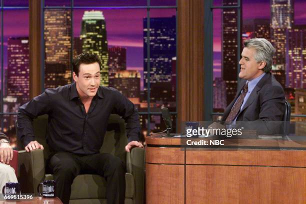 Pictured: Actor Chris Klein during an interview with Host Jay Leno on August 24th 2001 --
