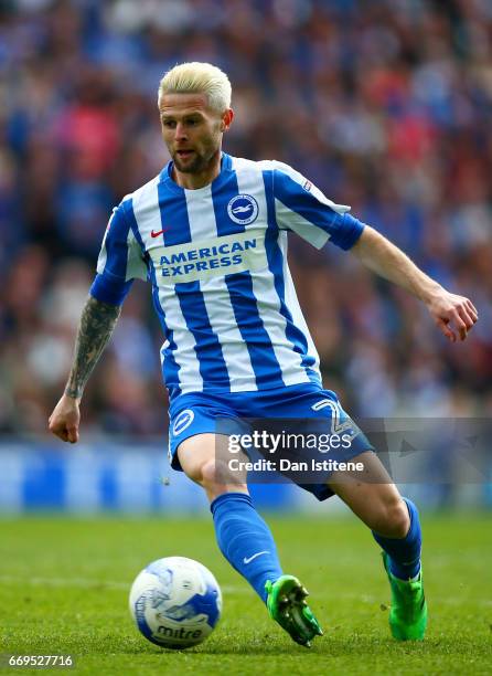 Oliver Norwood of Brighton & Hove Albion in action during the Sky Bet Championship match between Brighton & Hove Albion and Wigan Athletic at Amex...
