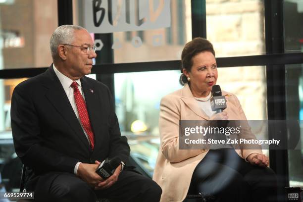 Gen. Colin Powell and Alma Powell attend Build Series to discuss their newest mission at Build Studio on April 17, 2017 in New York City.