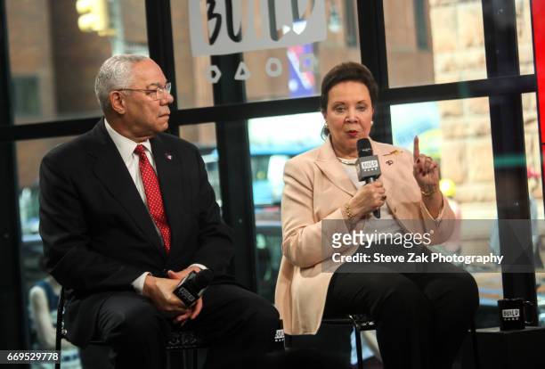 Gen. Colin Powell and Alma Powell attend Build Series to discuss their newest mission at Build Studio on April 17, 2017 in New York City.