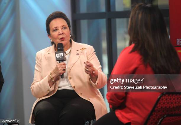 Gen. Colin Powell and Alma Powell attend Build Series to discuss their newest mission at Build Studio on April 17, 2017 in New York City.