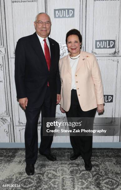 Gen. Colin Powell and Alma Powell attend Build Series to discuss their newest mission at Build Studio on April 17, 2017 in New York City.