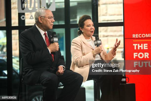 Gen. Colin Powell and Alma Powell attend Build Series to discuss their newest mission at Build Studio on April 17, 2017 in New York City.