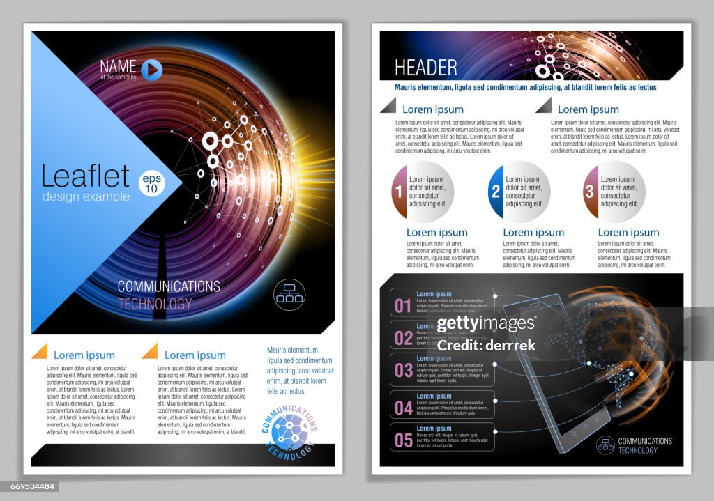 Generic Leaflet Example Leaflet Design Example Global Communications High-Res Vector Graphic ...