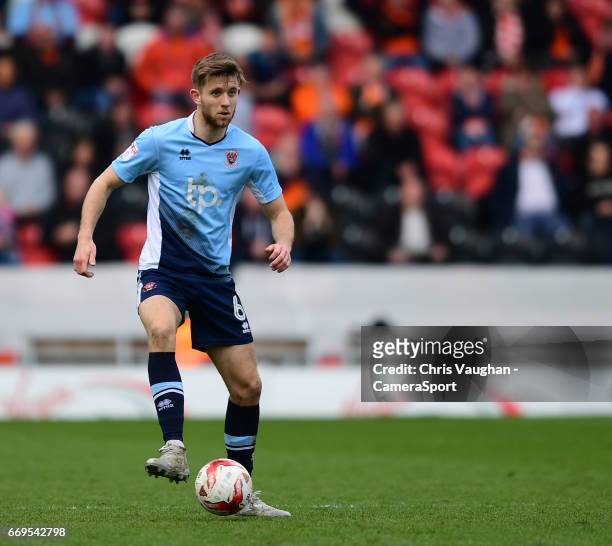 Blackpool's Will Aimson during the Sky Bet League Two match between Doncaster Rovers and Blackpool at Keepmoat Stadium on April 17, 2017 in...