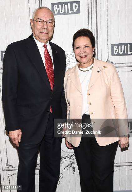 General Colin Powell and Alma Powell attend the Build Series to discuss their newest mission with America's Promise to 'Recommit 2 Kids' campaign at...
